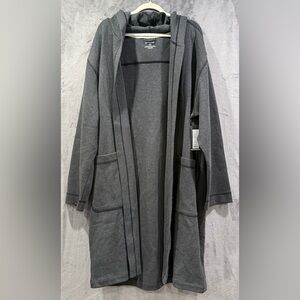 Rhone Heritage Midweight Hooded Robe Men Size L/XL Heather Gray $168 No Belt New